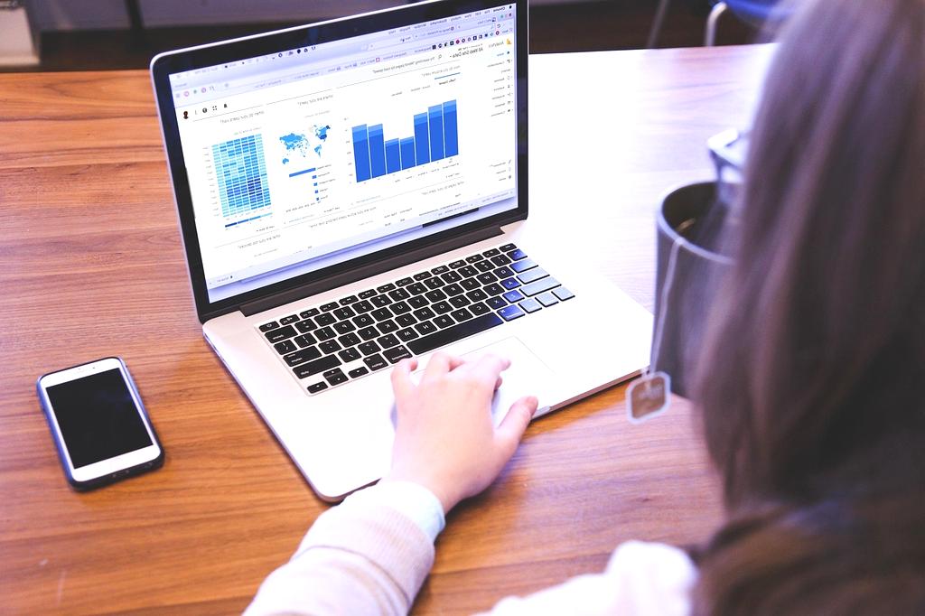 Data analytics chart on a computer screen showing viewer engagement