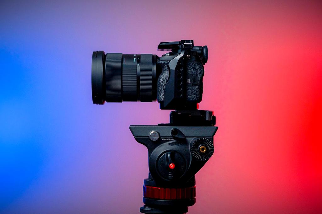 Close up of a 4K camera lens